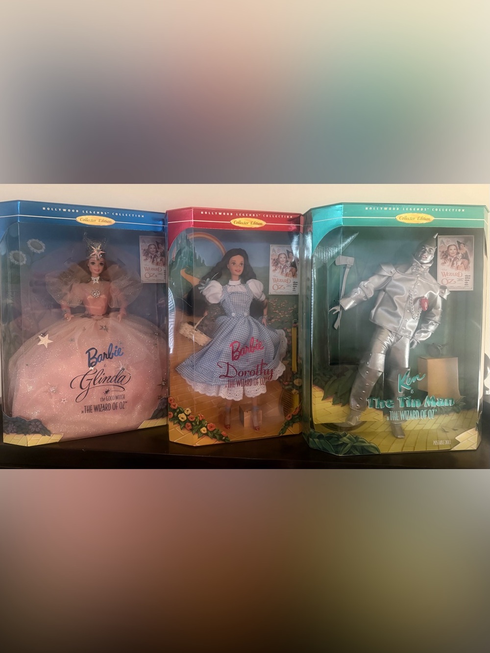 NIB Wizard of Oz Barbie Dolls (Dorothy, Glinda, and Tin Man)